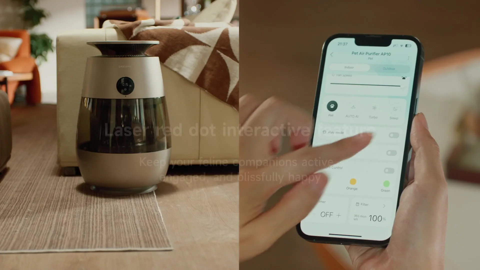 Smart control interface for the Dreame AP10 Pet Air Purifier